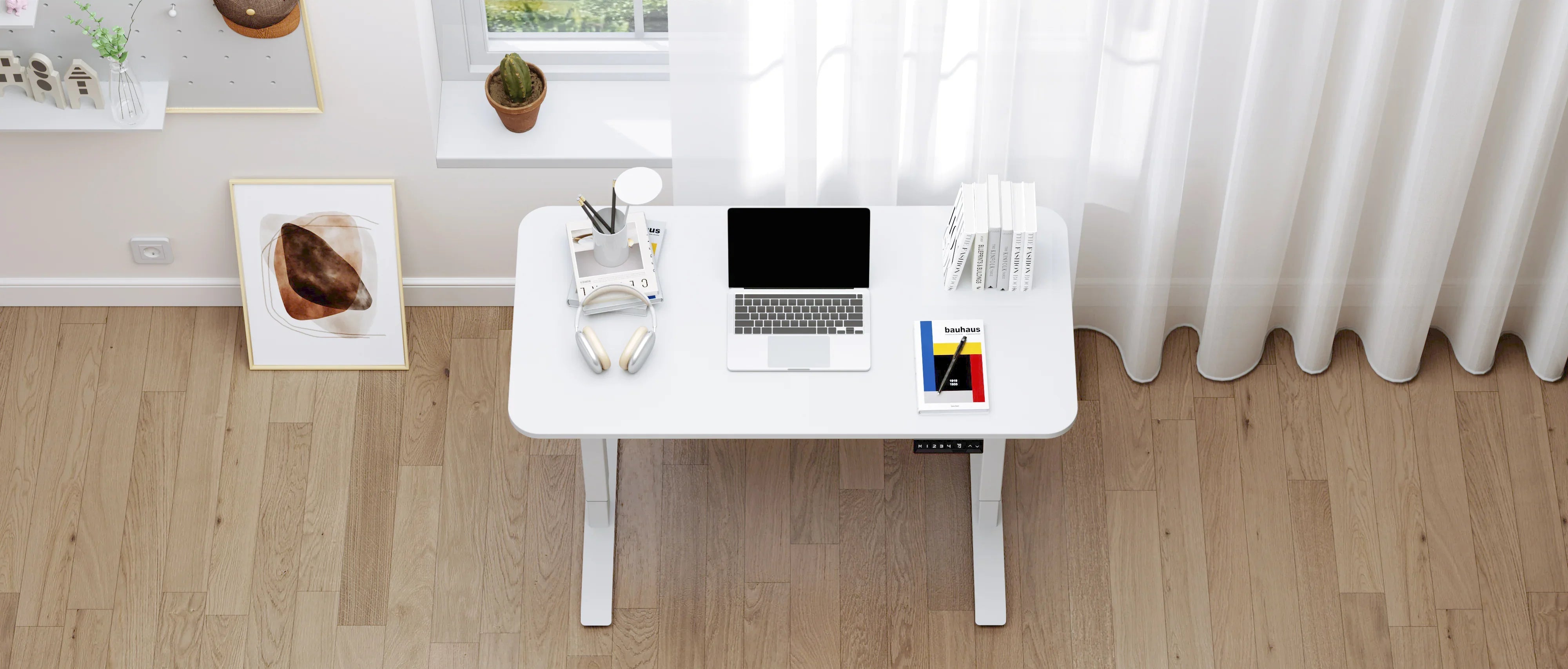 King Smith Smart Height Adjustable Table - White - Tashqila King Smith Smart Height Adjustable Table - White - Tashqila